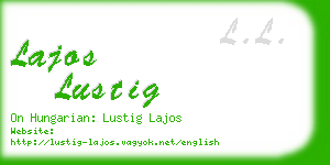 lajos lustig business card